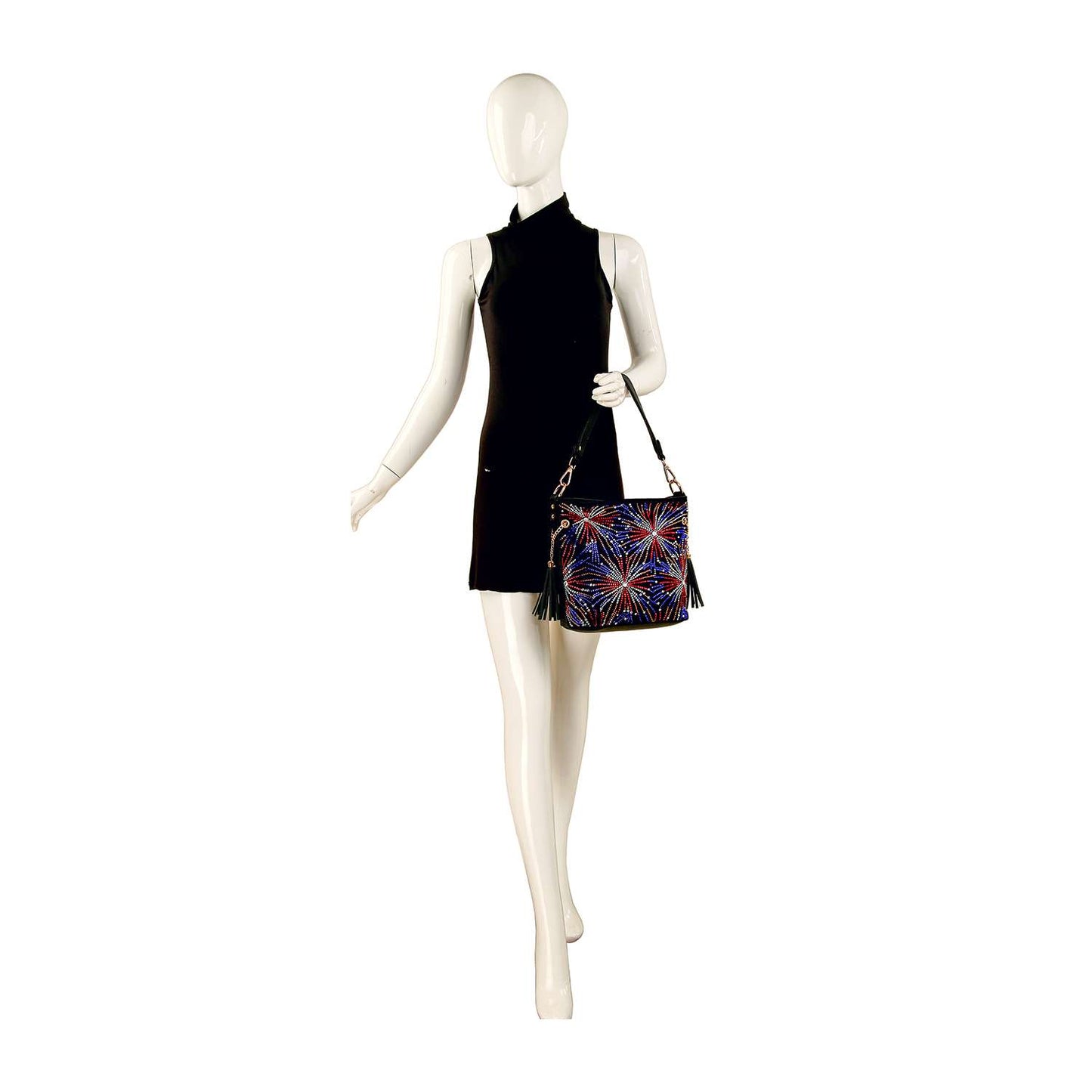 Rhinestone Fourth of July Explosion Hobo Crossbody