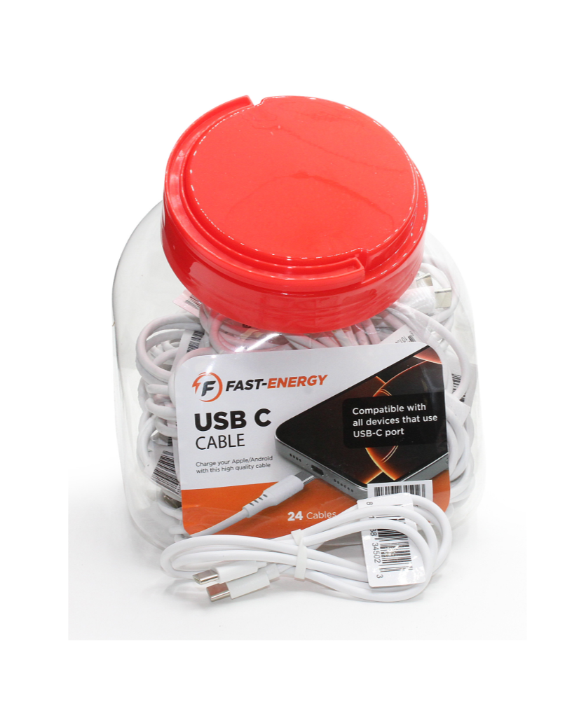 Fast Energy Type C to Type C Charging Cable 24/Jar + 1 free