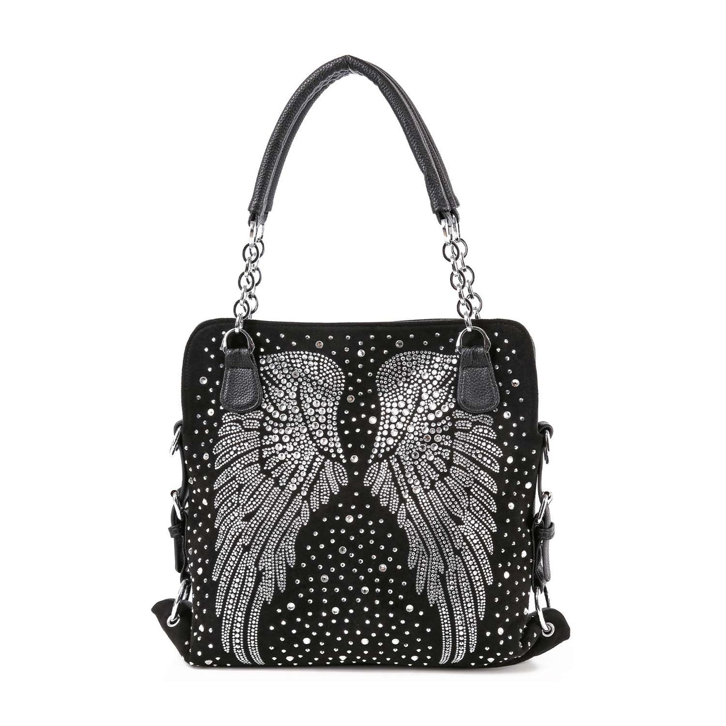 Stunning Rhinestone Wing Design Shoulder Bag