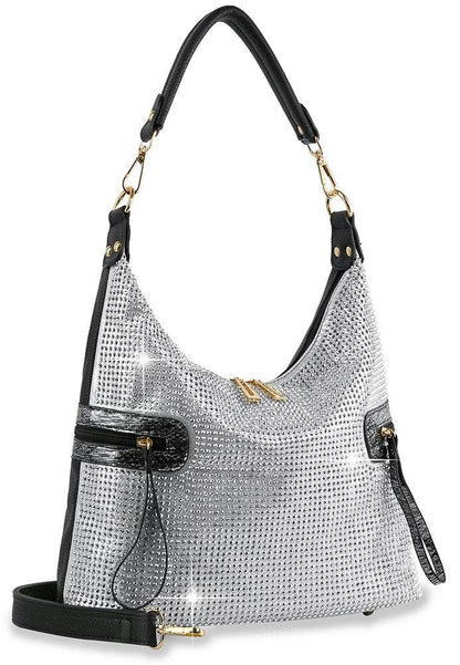Side Pocket Colored Stone Hobo Handbag
