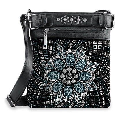 Boho Rhinestone Flower Crossbody Sling