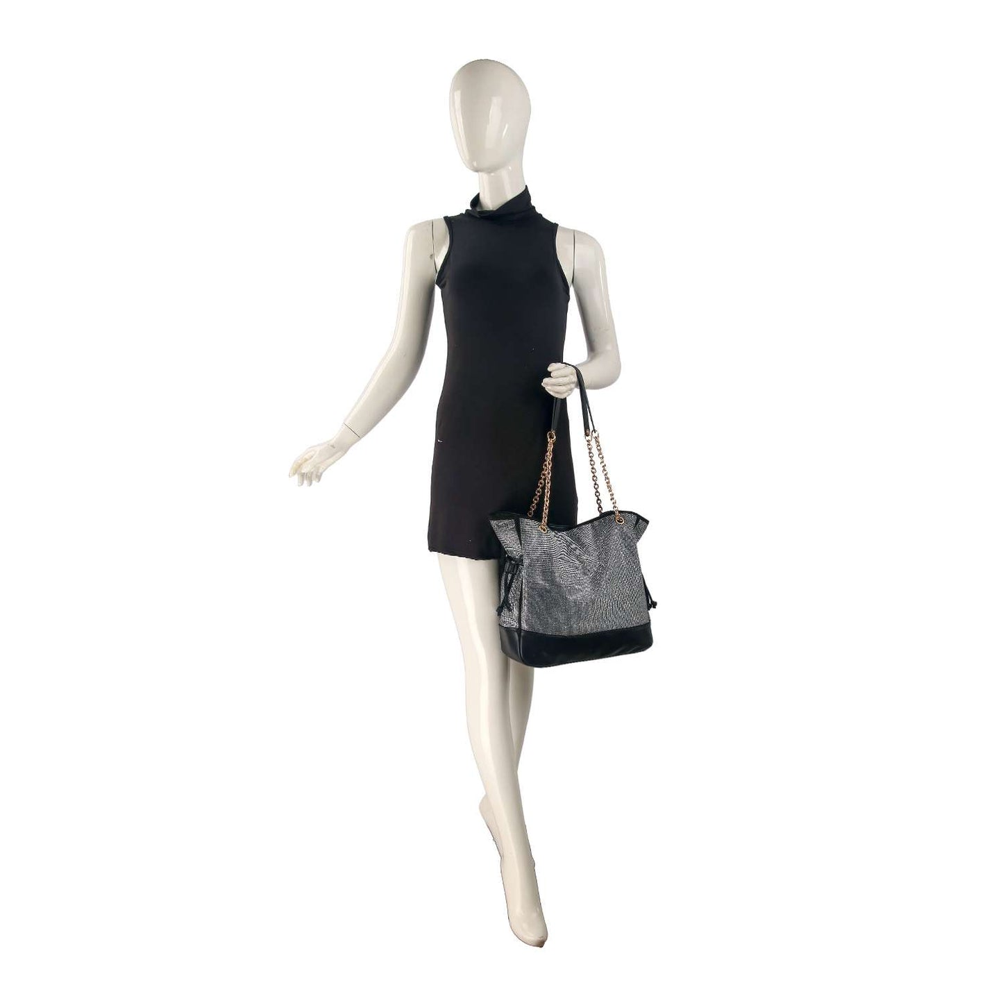 Tall Gathered Rhinestone Tote Set