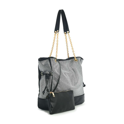 Tall Gathered Rhinestone Tote Set