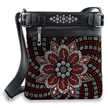 Boho Rhinestone Flower Crossbody Sling