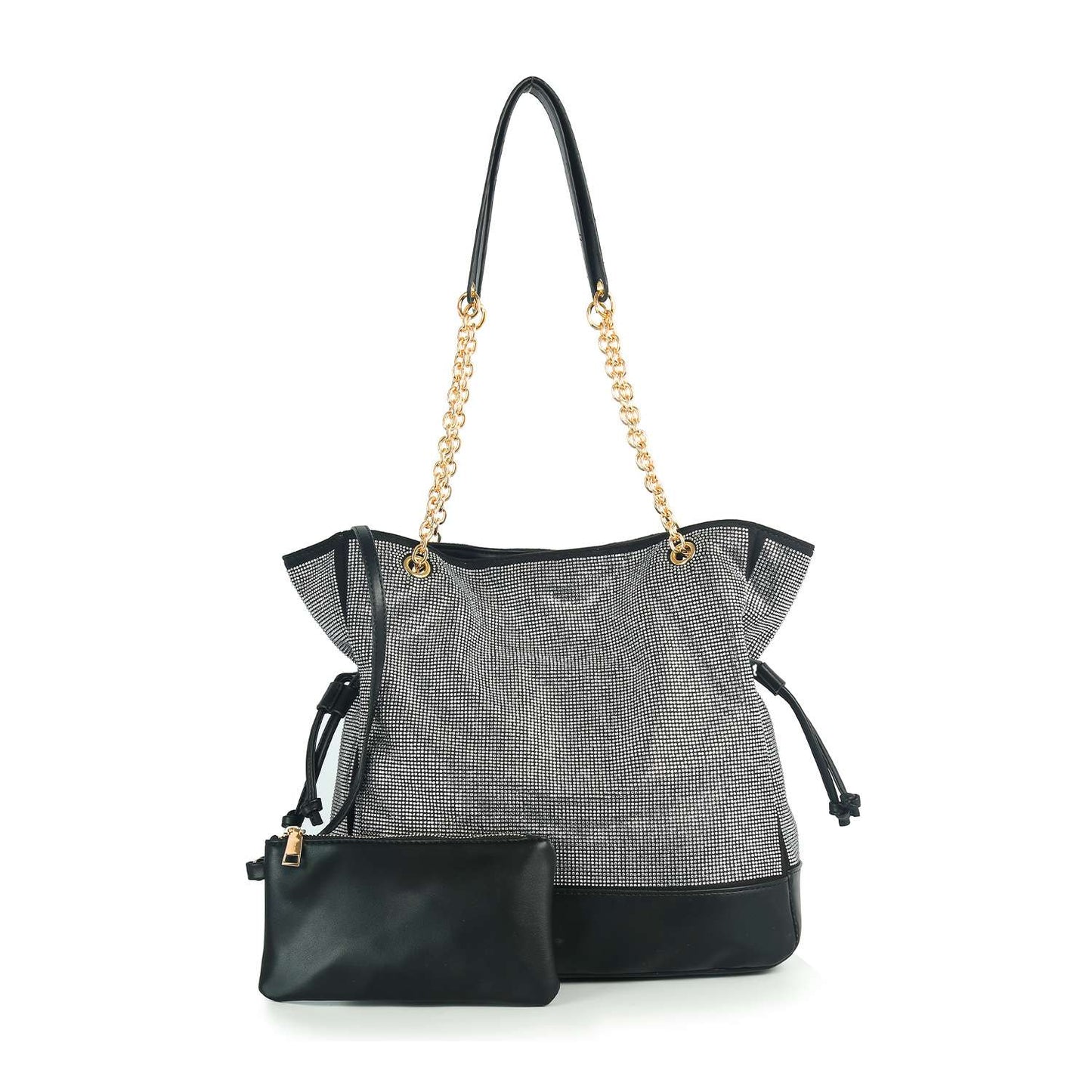 Tall Gathered Rhinestone Tote Set