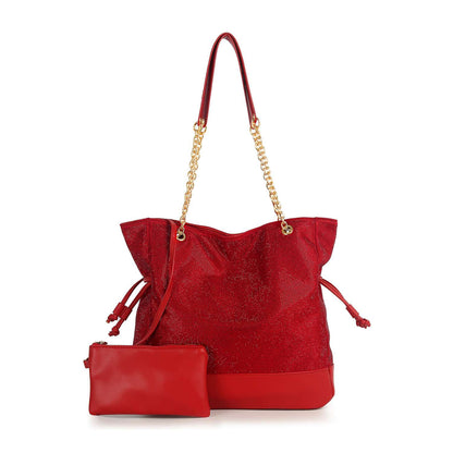 Tall Gathered Rhinestone Tote Set