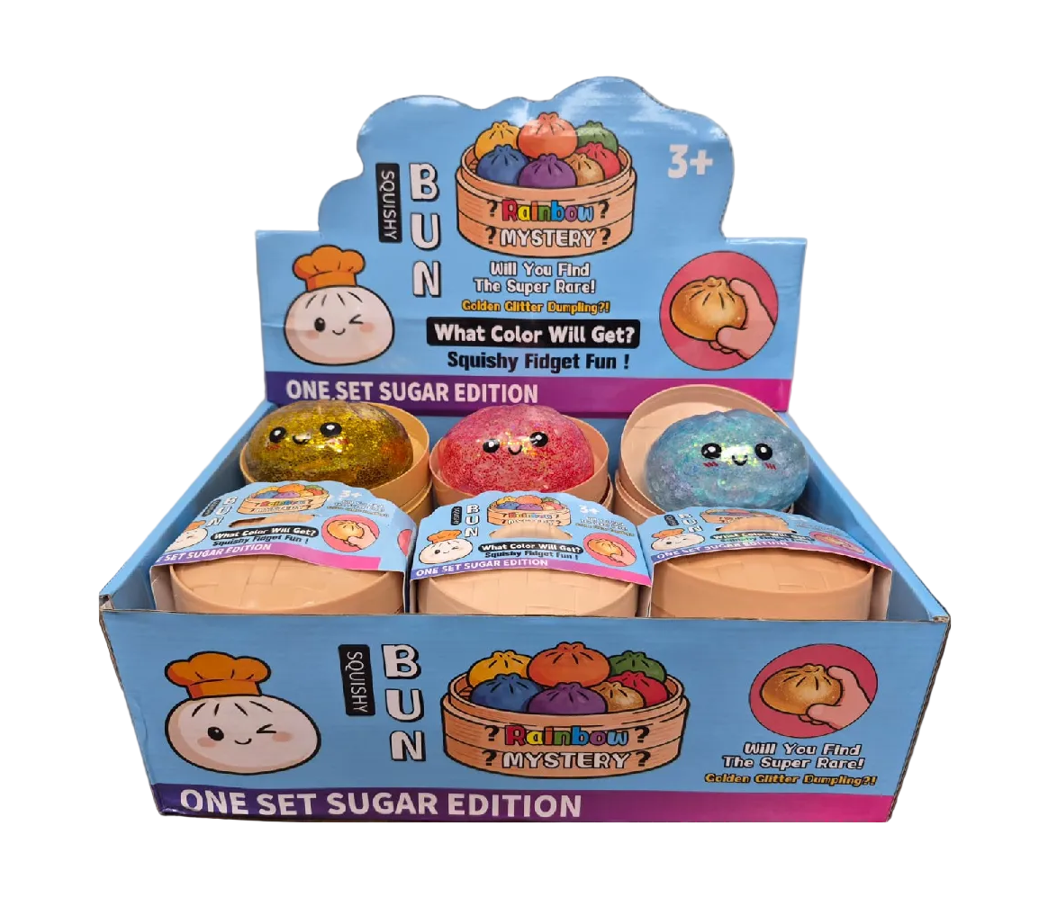 Squishy Glitter Dumpling Toy 12/display+ 1 free air freshner