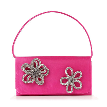 Rhinestone Knotted Flower Design Evening Bag