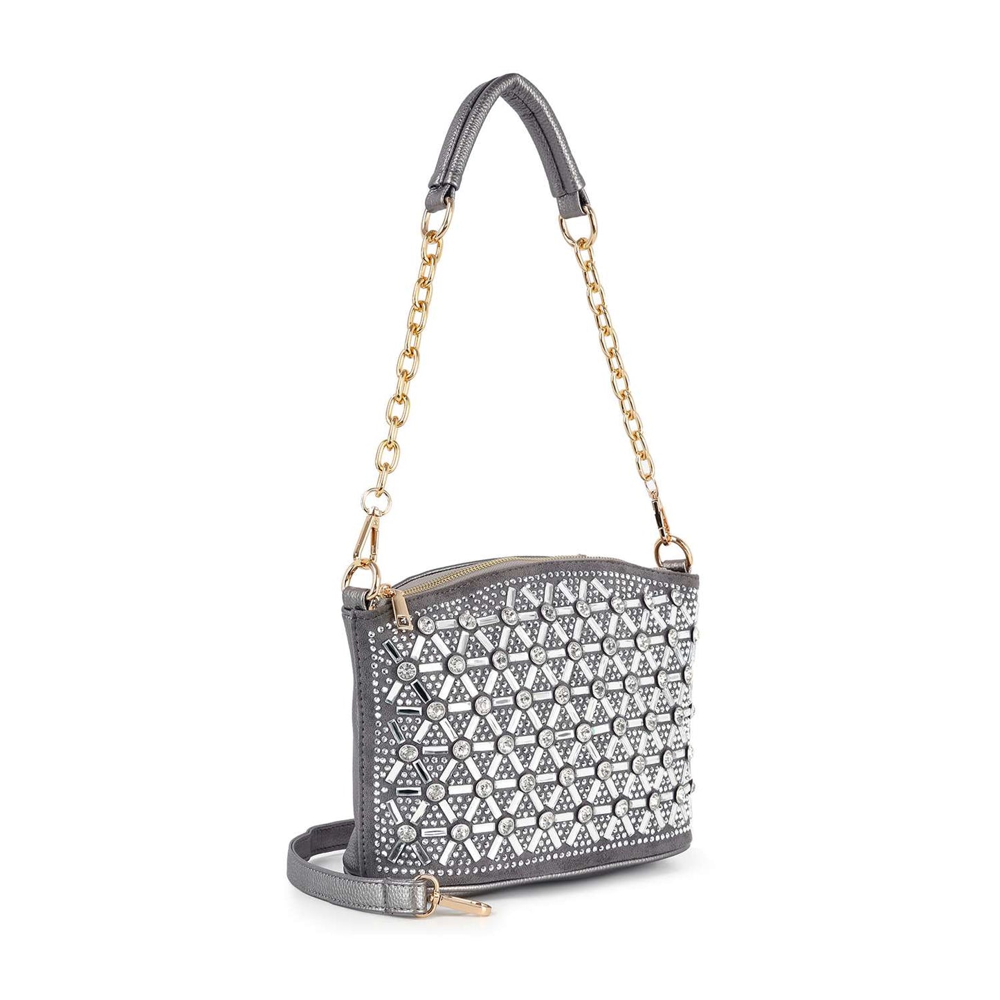 Rhinestone Covered Unique Crossbody Sling