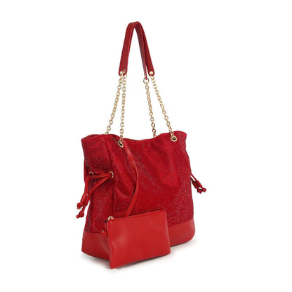 Tall Gathered Rhinestone Tote Set