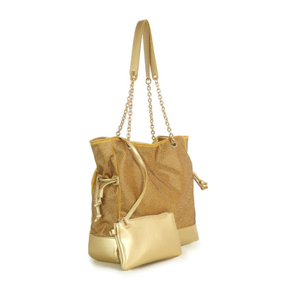 Tall Gathered Rhinestone Tote Set